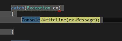 print the exception message
